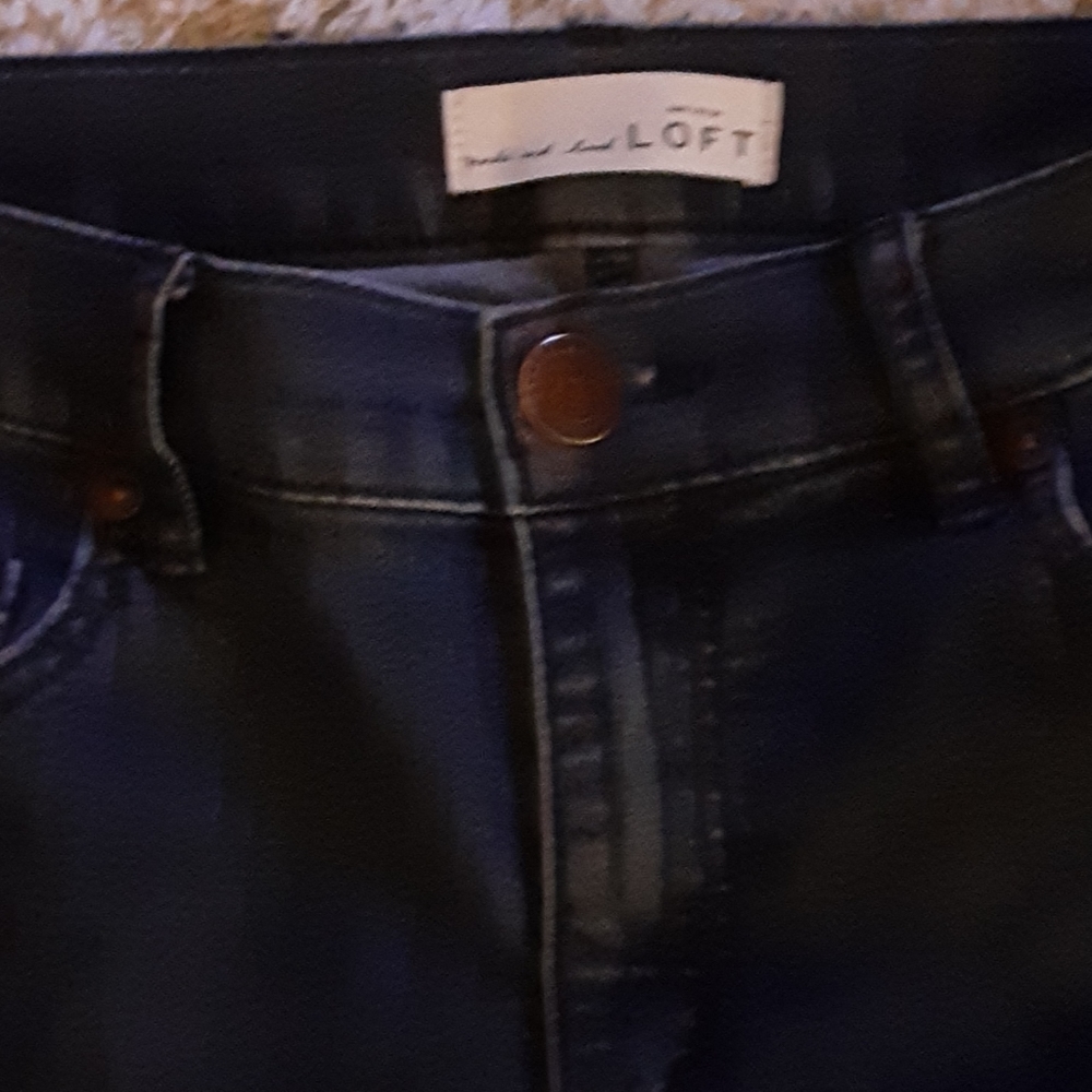 Ann Taylor Loft Modern Kick Stretch Crop dark wash denim blue jeans sz 26 EUC… - Picture 3 of 8